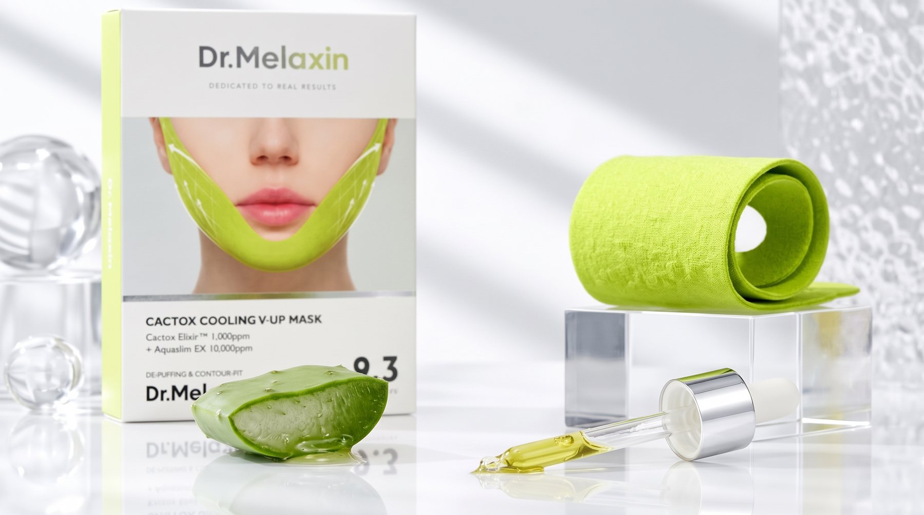 CACTOX Cooling V-Up Mask with fresh cactus and serum